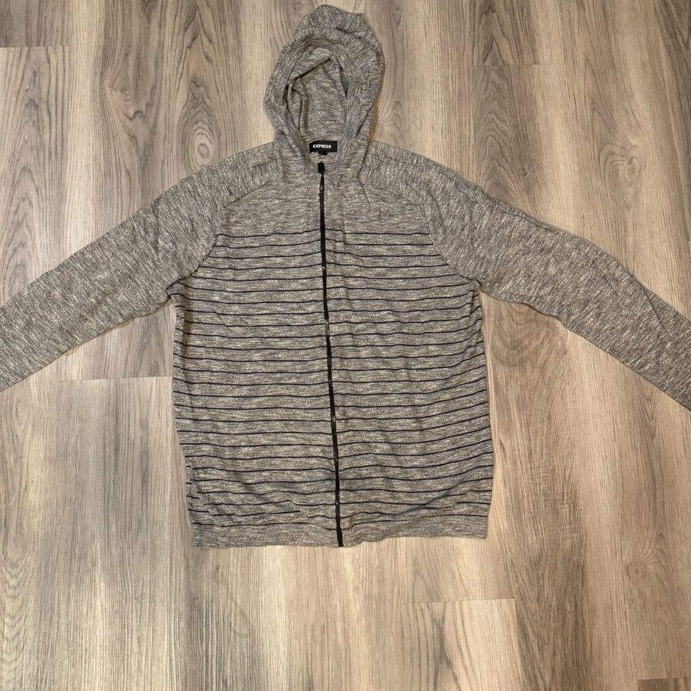 Express Women’s Large Full Zip Hooded Lightweight Sweater